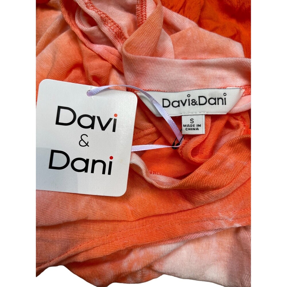Davi & Dani Orange babydoll ruffled tank top size Small - Picture 3 of 7